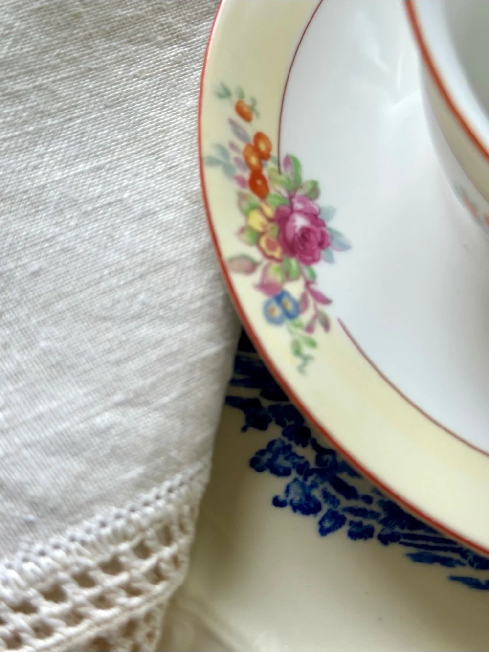 Vintage Shelton Japan Tea Cup Saucer Set Tea For Three Cottagecore Floral
